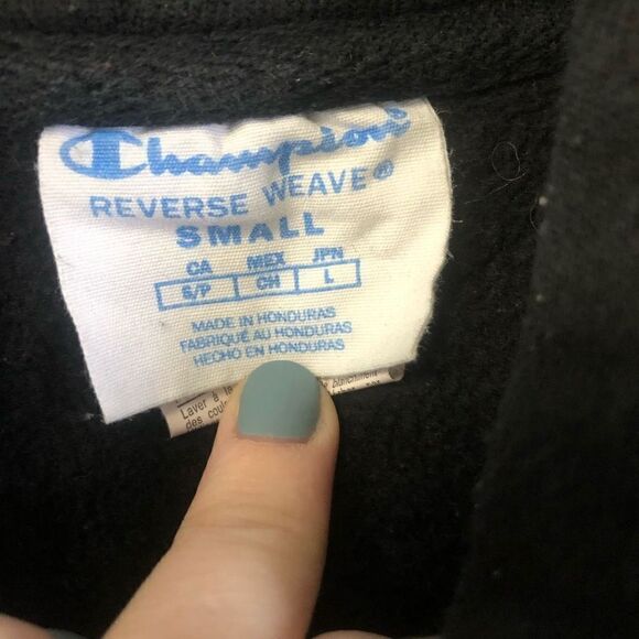 champion reverse weave black size small cropped see measurements - Picture 3 of 8